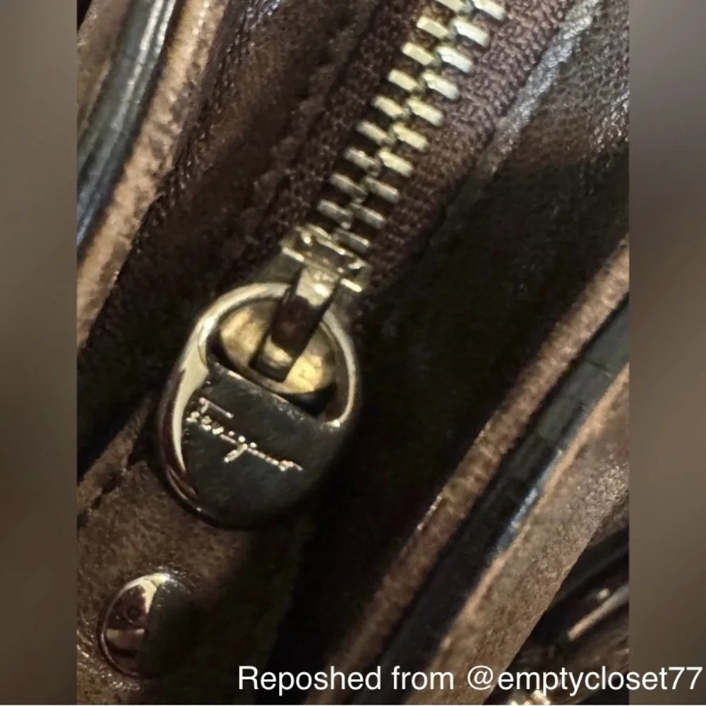 Salvatore Ferragamo Gancini Satchel in Brown Leather - Picture 7 of 16